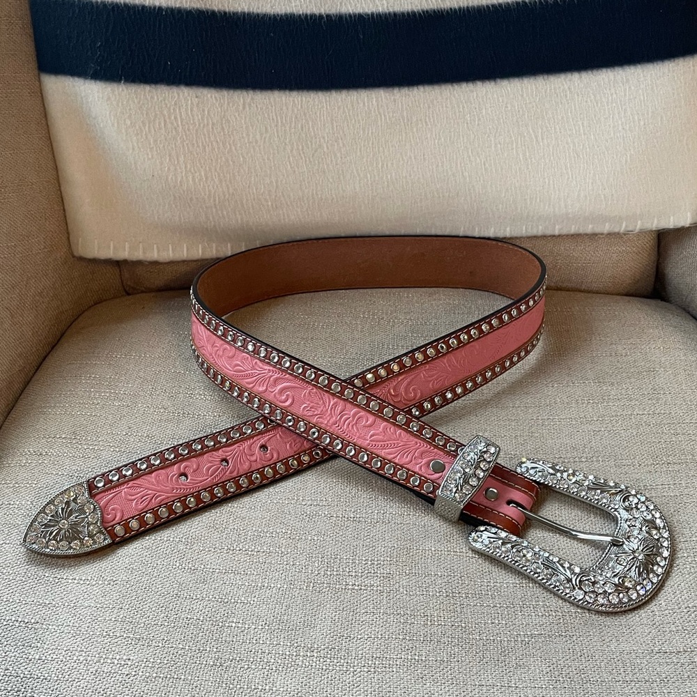 3D Pink Rhinestone Belt 32”